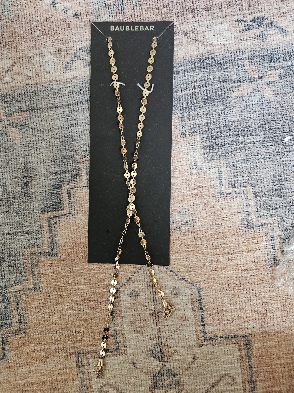BaubleBar Gold Lariat Necklace